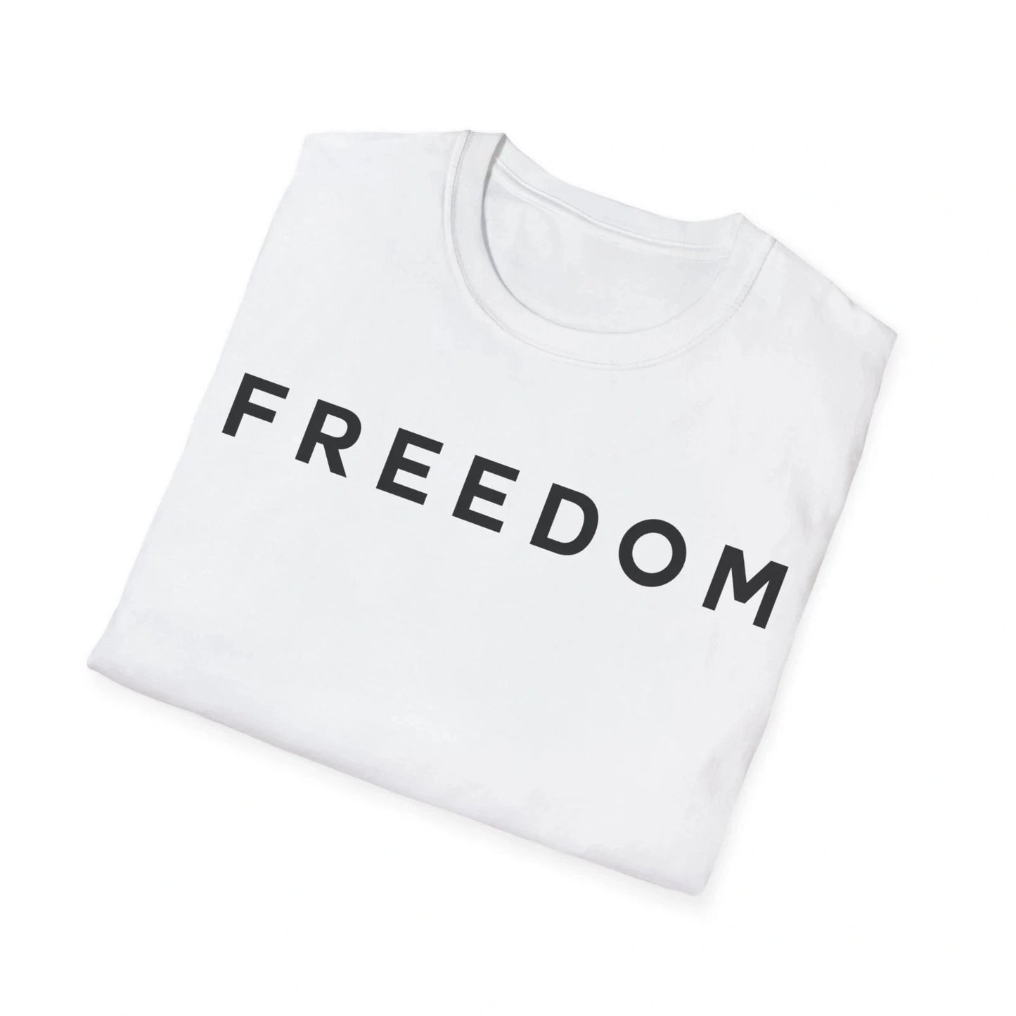 The Charlie Kirk Freedom Tee neatly folded to show the soft, high-quality 100% cotton fabric.