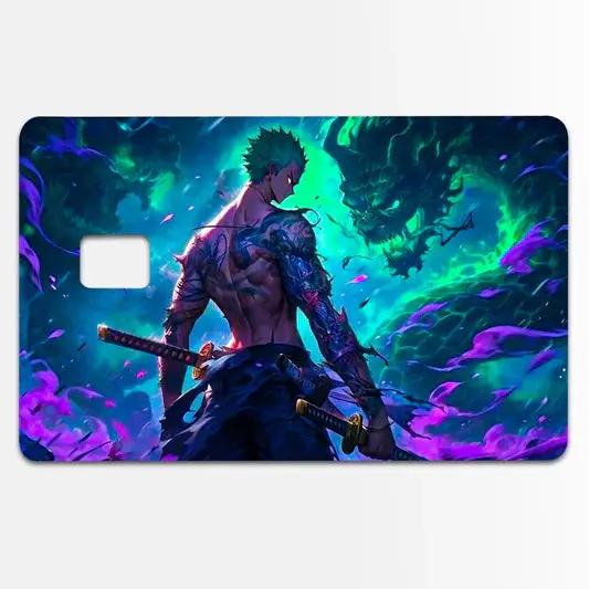 Warrior Dragon Anime Custom Vinyl Credit Card Sticker