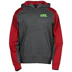 Colorblock Performance Heather Fleece 1/4-Zip Hoodie - Embroidered