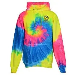 Tie-Dye Swirl Hoodie - Embroidered