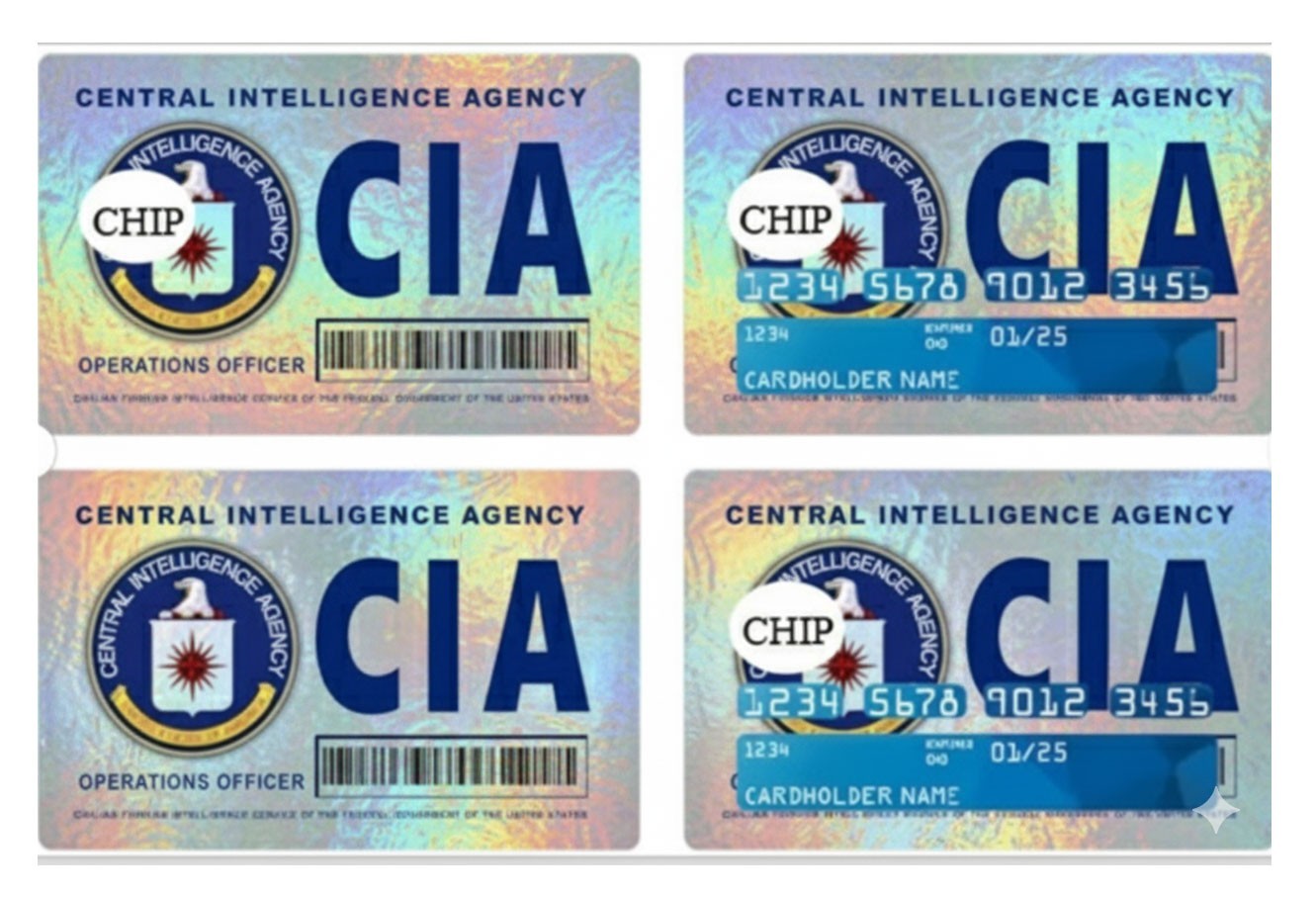4-Pack CIA Credit Card Skin Stickers Parody Holographic Personalized Gift Vinyl Unbranded/Generic