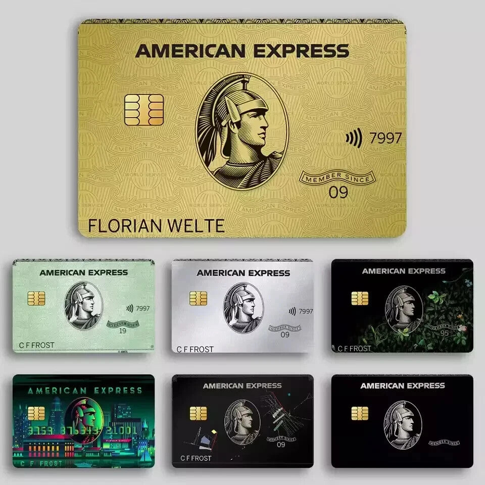 Custom AMEX Card Skin 7-Pack Personalized Name | Gold, Platinum, Black Sticker Supreme