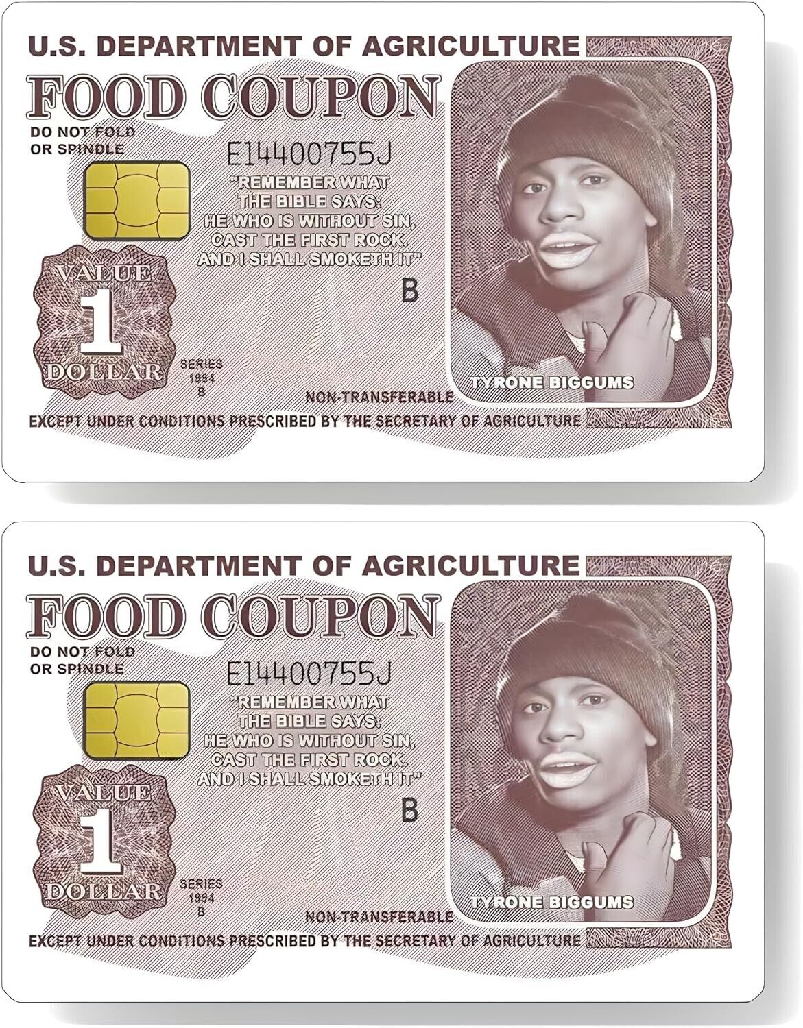 Credit Card Skins Food Stamp EBT Card Sticker Tyrone Biggums 2-Pack Any Custom Product