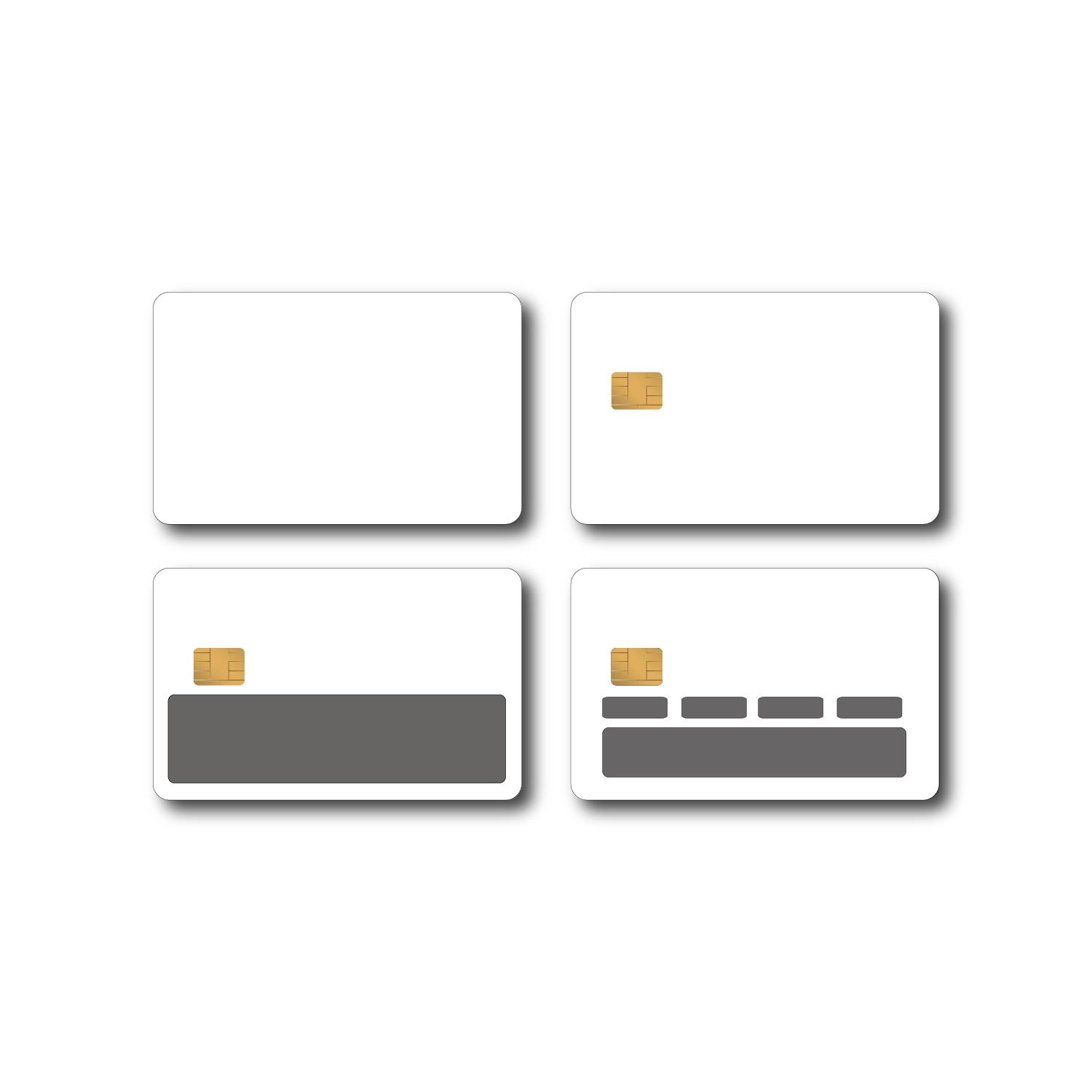 4-Pack Avalanche White Credit Card Skin Solid Vinyl Decal Sticker Cover All Cuts Any Custom Product