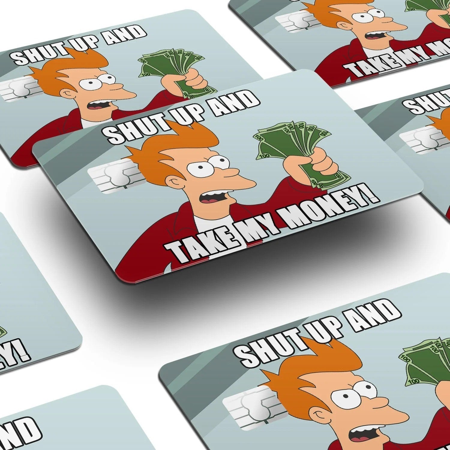 4-Pack Shut Up and Take My Money Meme Credit Card Skin Funny Vinyl Decal Sticker Any Custom Product