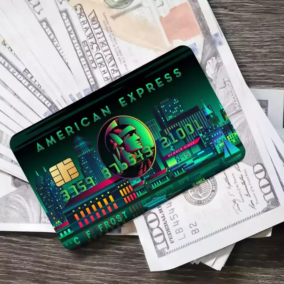 AE EXPRESS Credit Card Skin Decal Sticker 7-Pack Matte UV Vinyl AMEX Any Custom Product