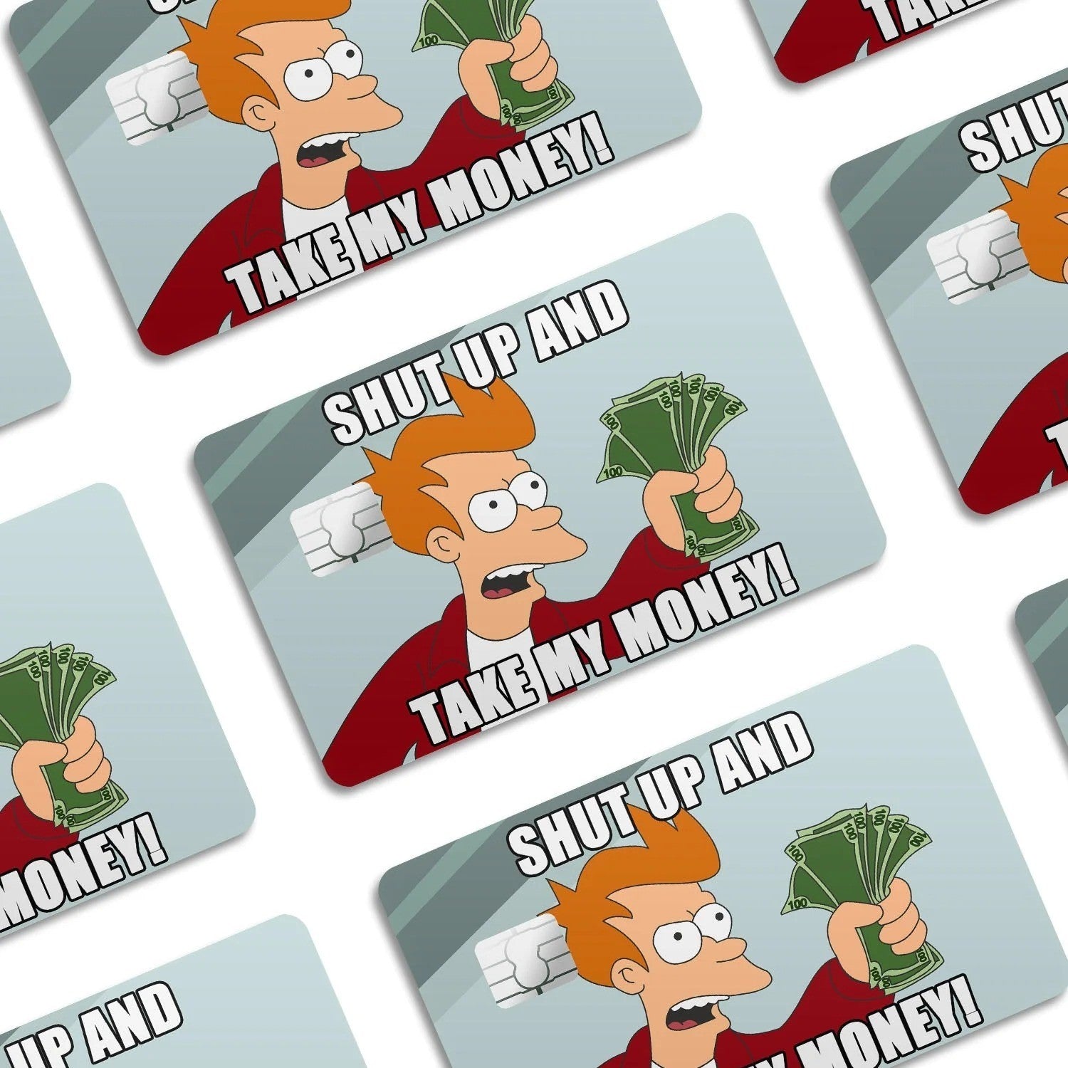 4-Pack Shut Up and Take My Money Meme Credit Card Skin Funny Vinyl Decal Sticker Any Custom Product