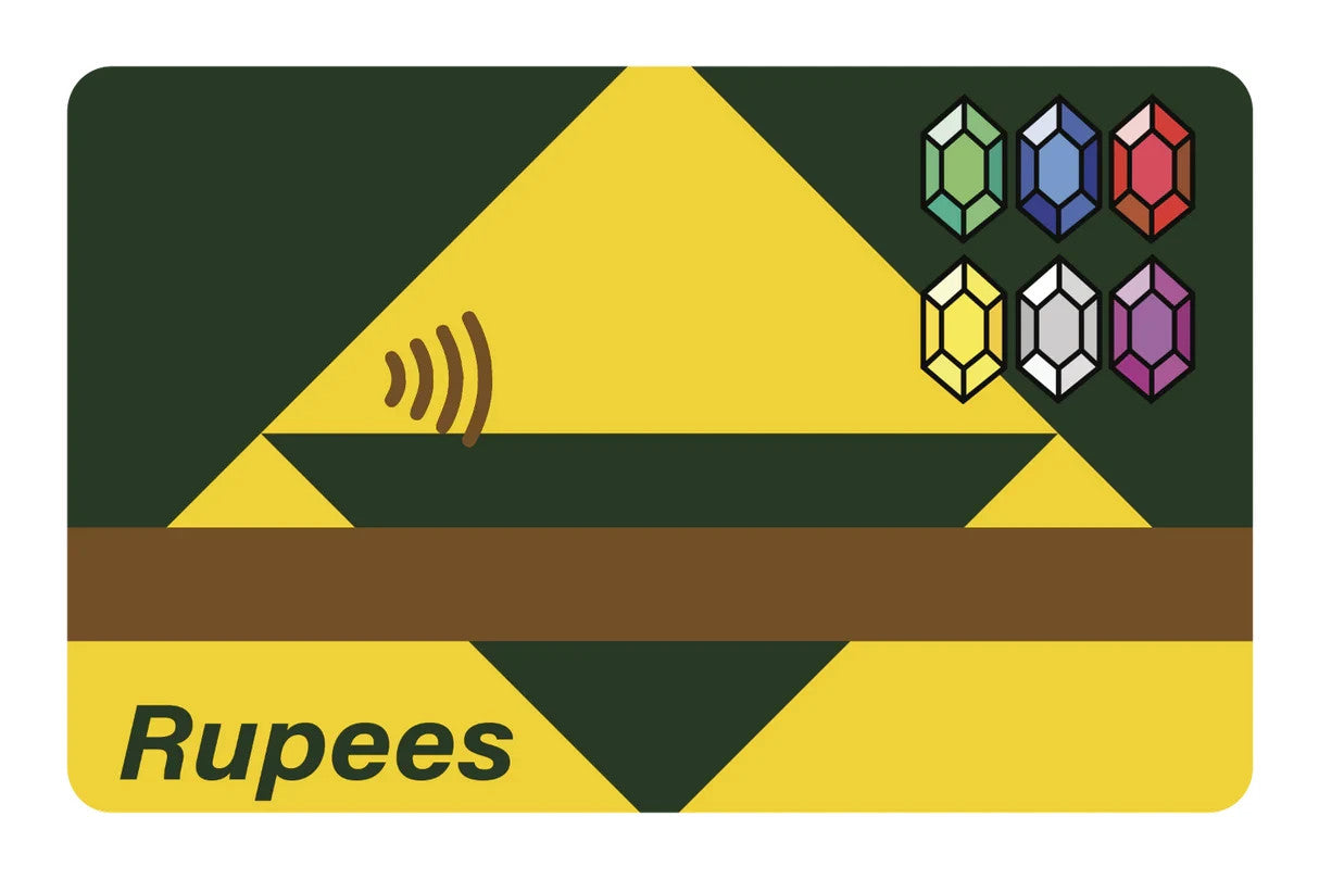 Rupees Card Skin 4 Pack Legend of Zelda Currency Gem Gamer Decal Sticker Any Custom Product