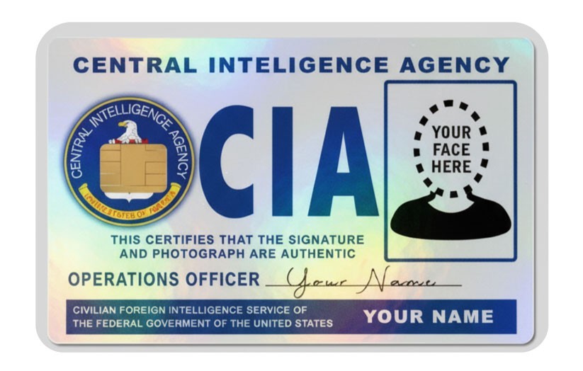 CIA Operations Officer Credit Card Skin 2-Pack Parody Holographic S-Chip Vinyl Unbranded