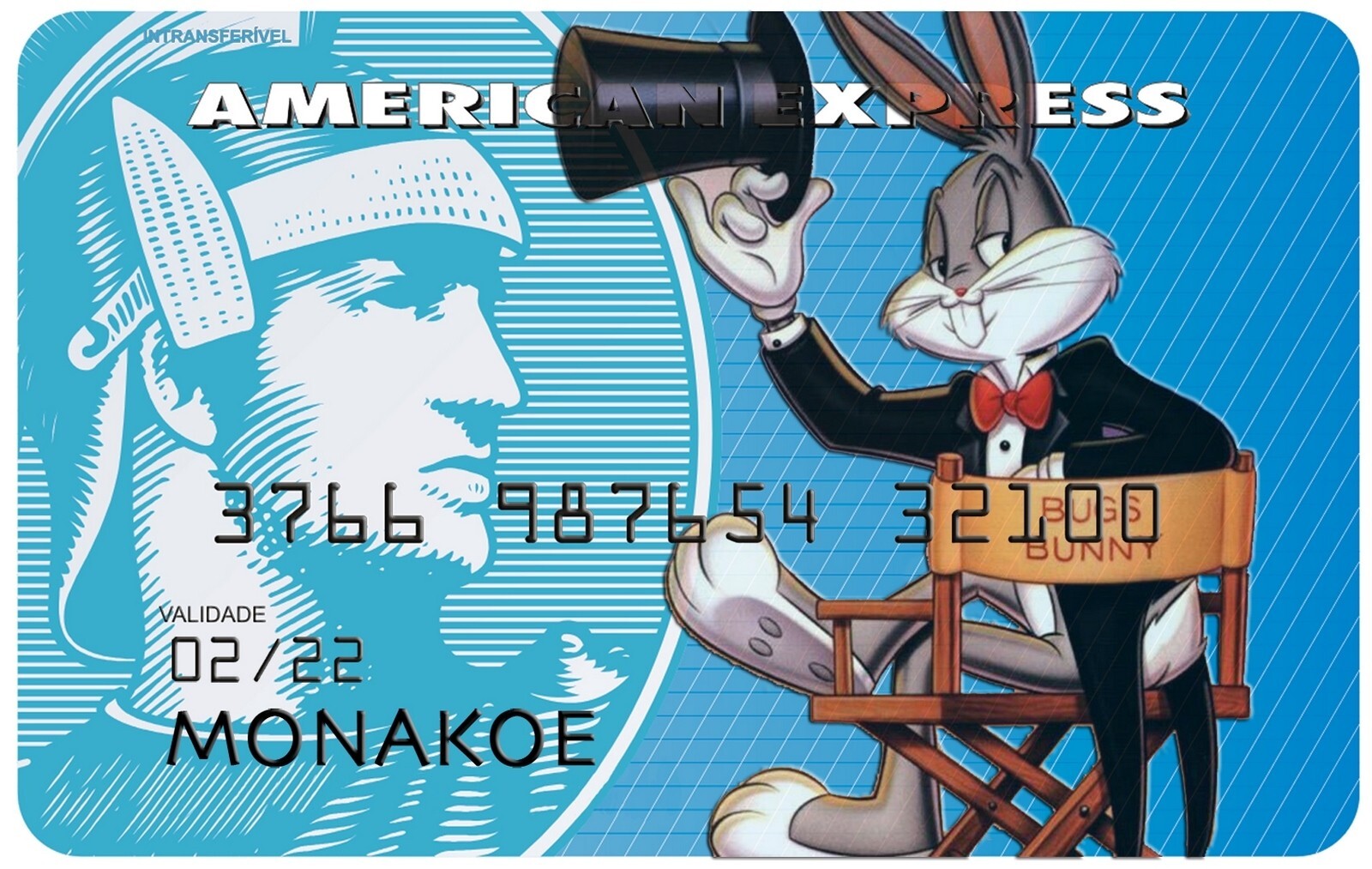 Bugs Bunny AMEX Parody Sticker (4-Pack) | Funny Looney Tunes Card Skin Decal Supreme