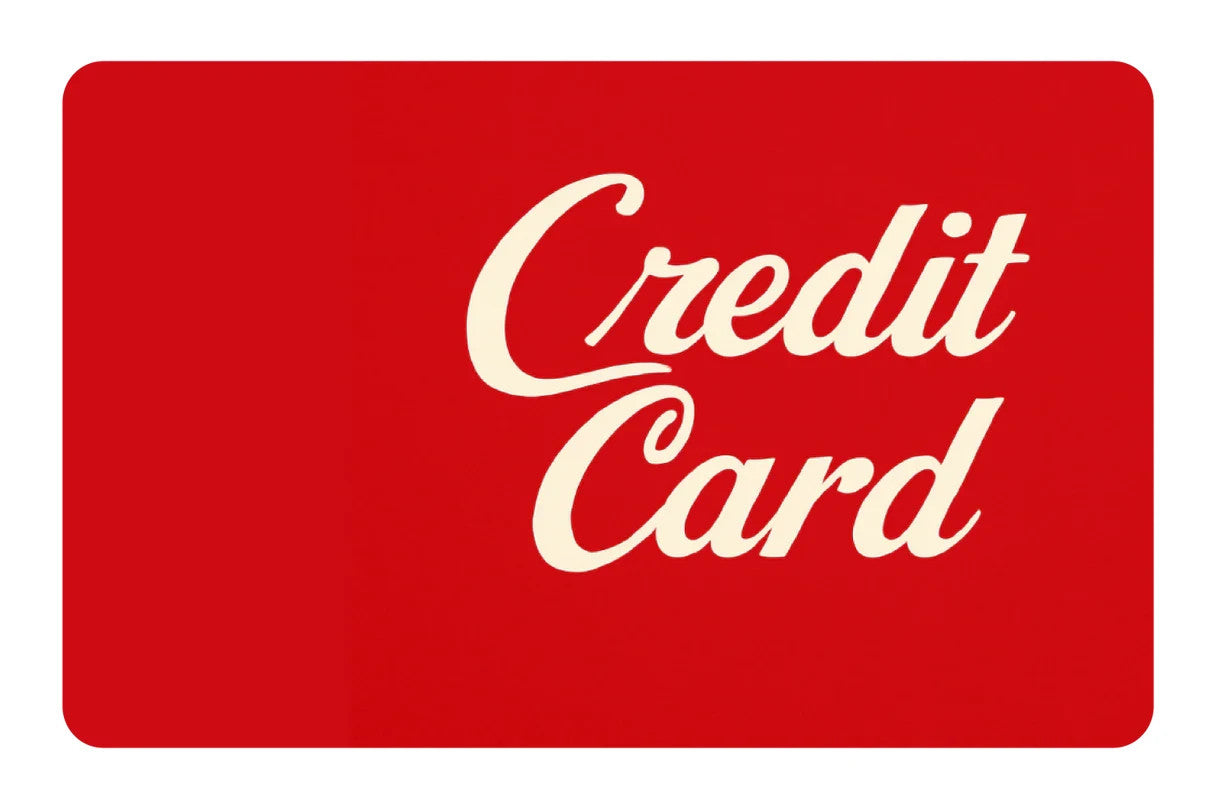 Classic Credit Card Red Retro Decal 4 Pack Script Font All Chip Cutouts Any Custom Product