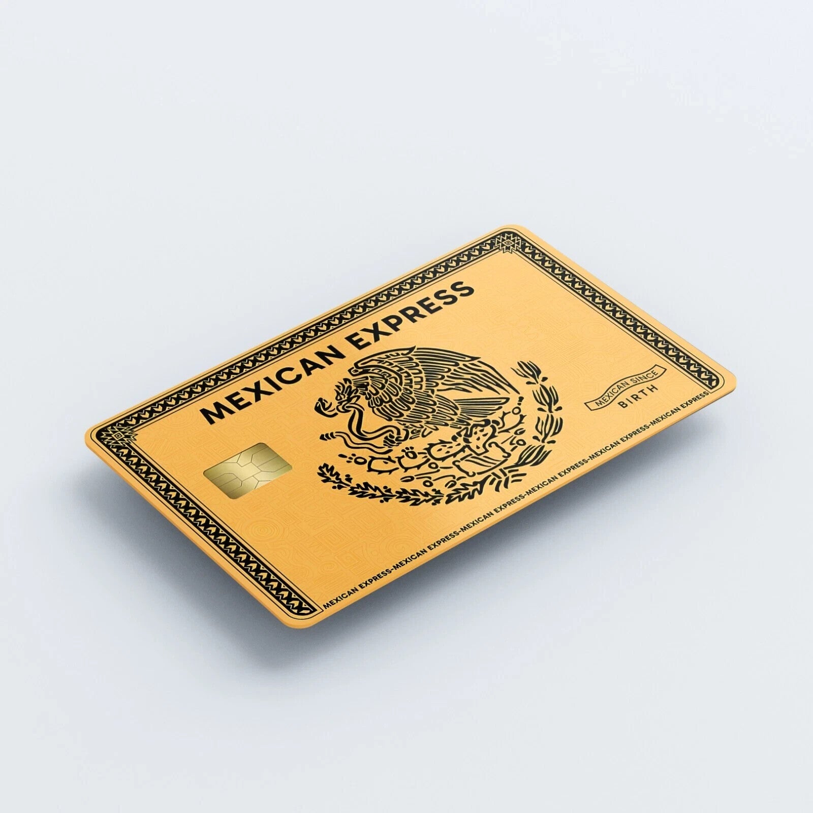 Mexican Express Credit Card Skin Sticker UV Vinyl Gold AMEX Pack of 2 Card Skins