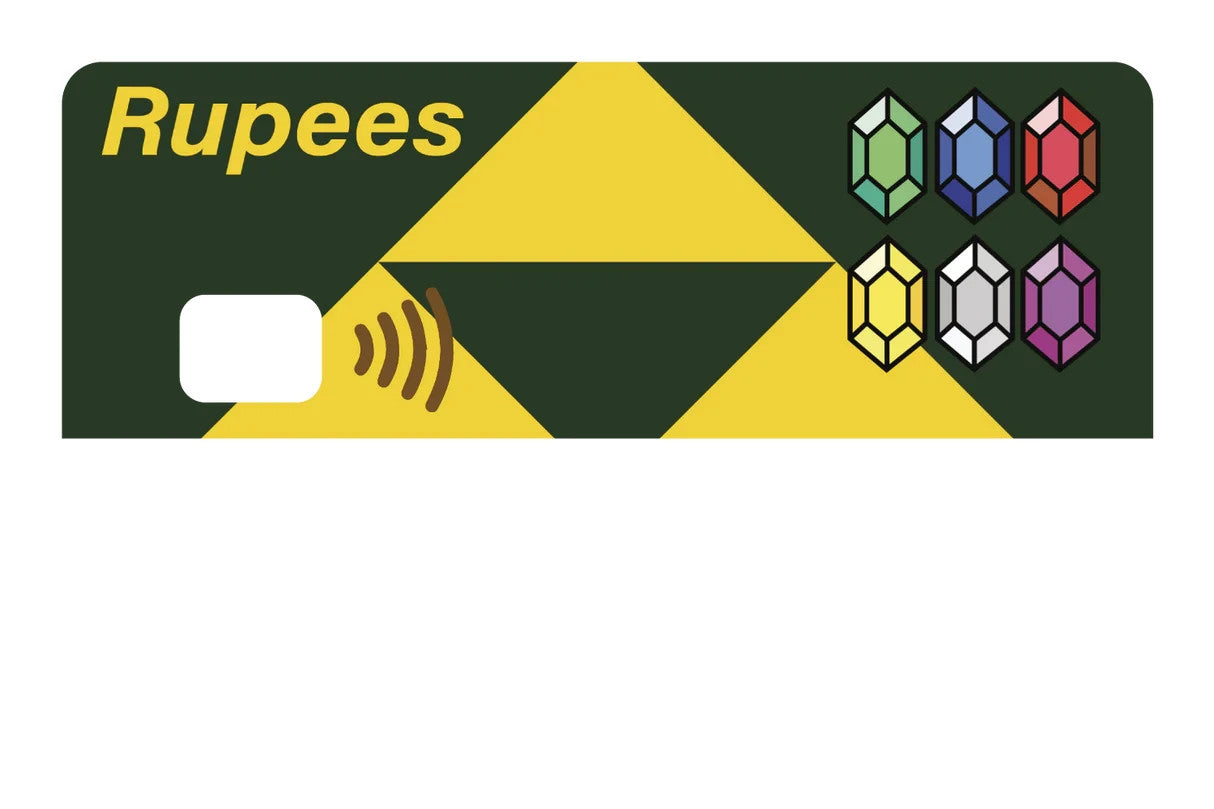Rupees Card Skin 4 Pack Legend of Zelda Currency Gem Gamer Decal Sticker Any Custom Product