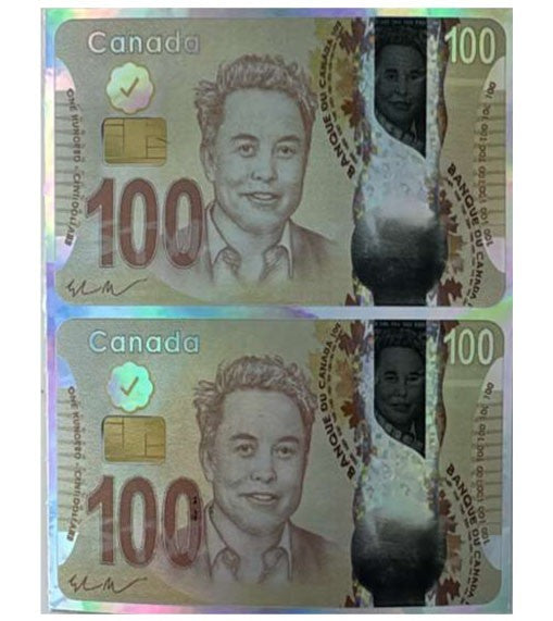 Holographic Elon Musk $100 Bill Card Skin Sticker Vinyl Debit ATM Parody Decal Unbranded/Generic