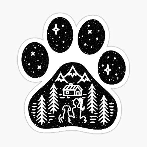 Camping hiking climbing outdoors dog paw Sticker - Dye Cut Sticker Vinyl Decal Handmade