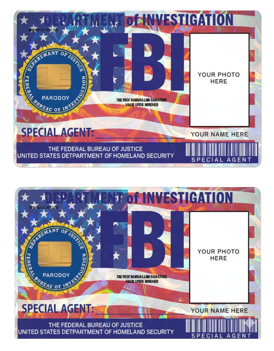Custom FBI Agent ID Card Skin (2-Pack) | Personalized with Your Photo & Name Pro Unbranded