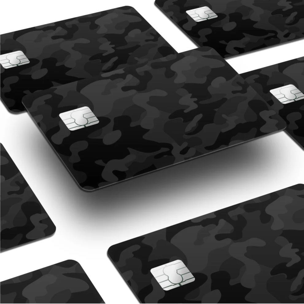 4 Pack Black Camo Credit Card Skin Set Military Tactical Urban Stealth Decals Unbranded/Generic