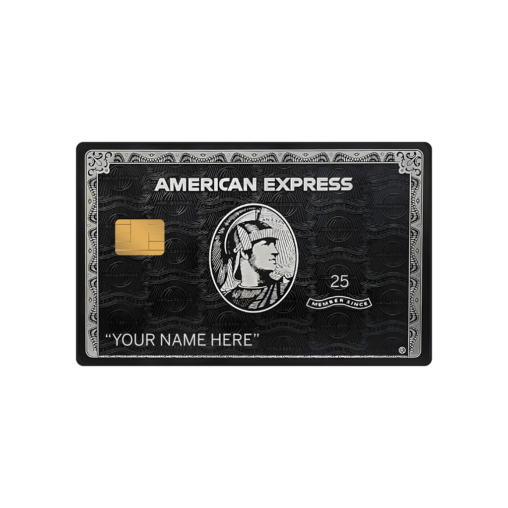 Custom AMEX Card Skin (3-Pack) Gold, Platinum, Black | Personalized Name S-Chip Anycustomproduct.com