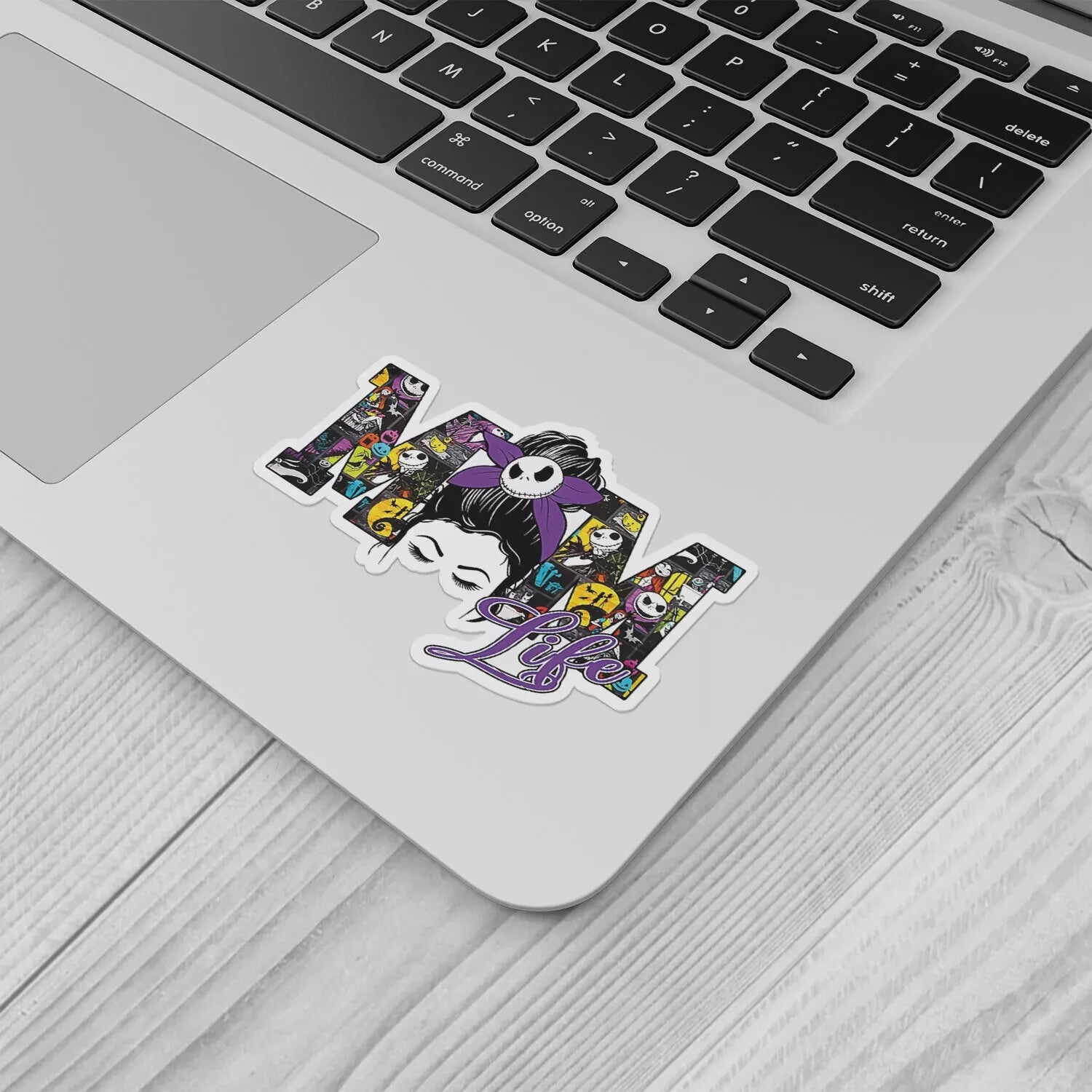 Mom Life Sticker (2-Pack) Jack Skellington Decal | 5" Halloween Car Laptop Vinyl Any Custom Product