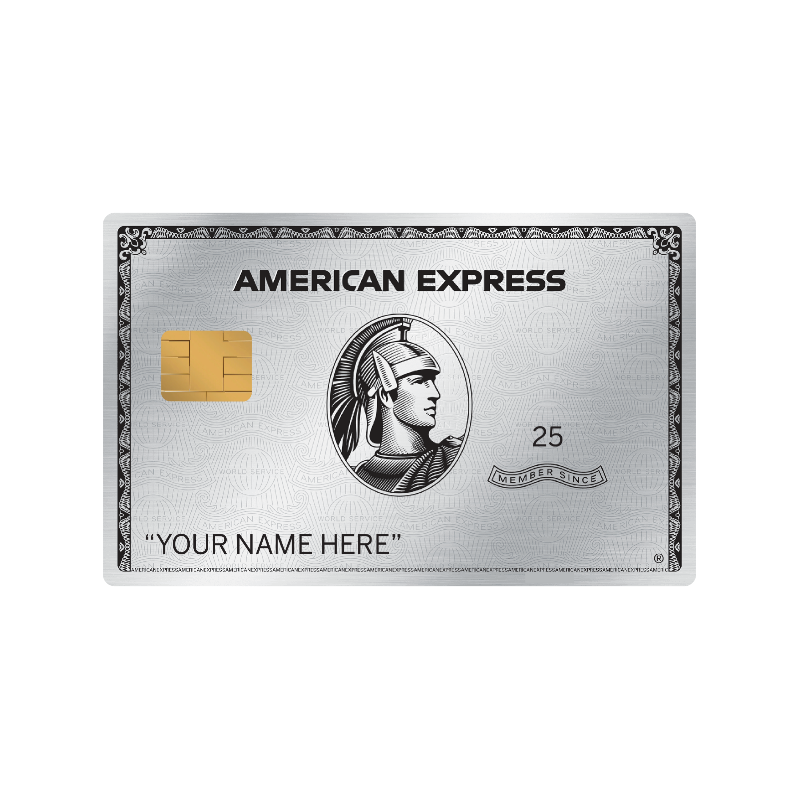 Custom AE Express Platinum Card Skin 2-Pack Personalized with Your Name (L-Chip) Anycustomproduct.com