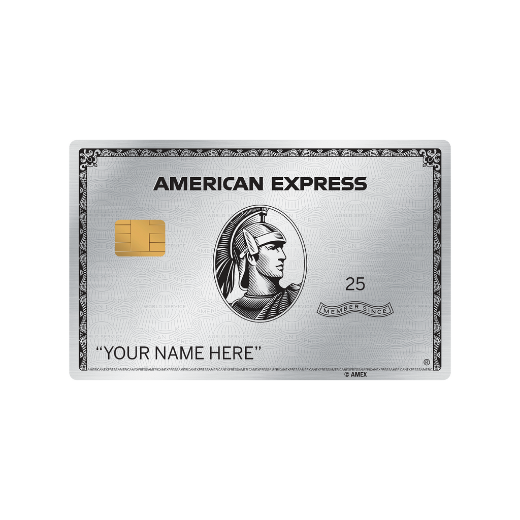 Custom AE Express Platinum Card Skin 2-Pack Personalized with Your Name (S-Chip) Anycustomproduct.com