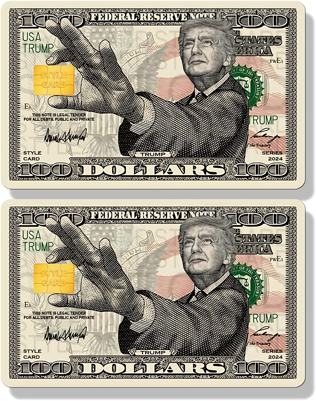 Trump 'I'm Lovin' It' Bill Credit Card Skin 2-Pack - Funny Parody Decal Anycustomproduct.com