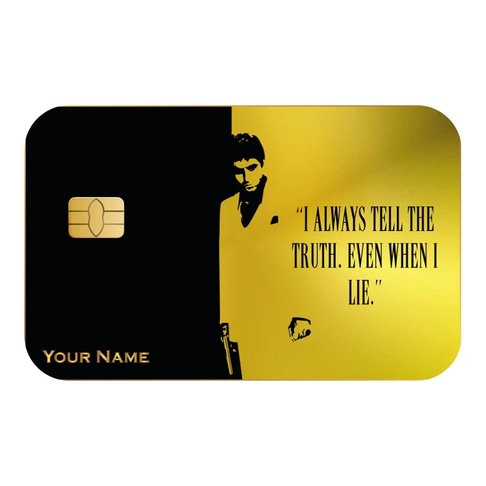 Scarface Quote UV Vinyl Credit Card Sticker 2 pack Any Custom Product
