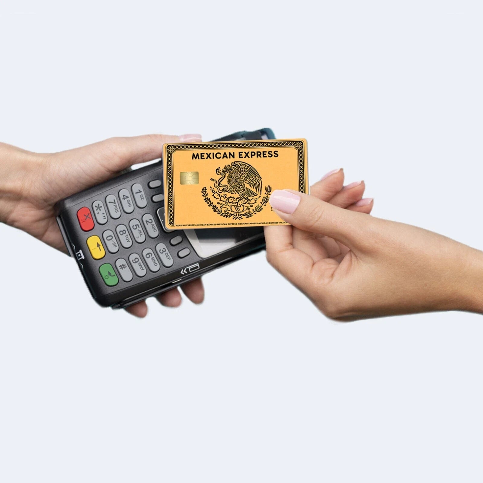 Mexican Express Credit Card Skin Sticker UV Vinyl Gold AMEX Pack of 2 Card Skins