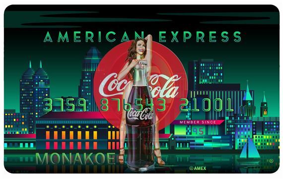 Coca-Cola AMEX Parody Sticker (4-Pack) | Funny Pop Art Credit Card Skin Decal Anycustomproduct.com