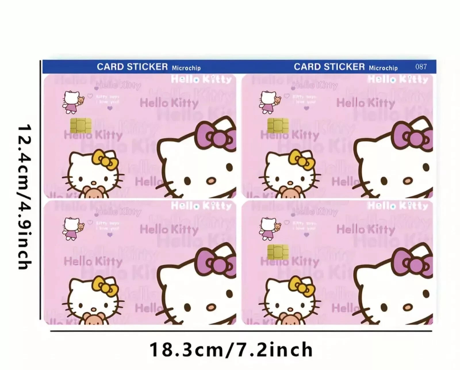 Cute Hello Kitty Credit Card Skin (4-Pack) | Pink Kawaii Sanrio Decal Sticker Unbranded