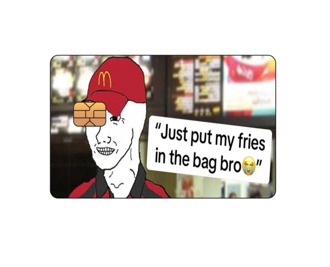 "Fries In Bag" Funny Credit Debit Card Skin Cover Decal Sticker Pack of 2 Unbranded