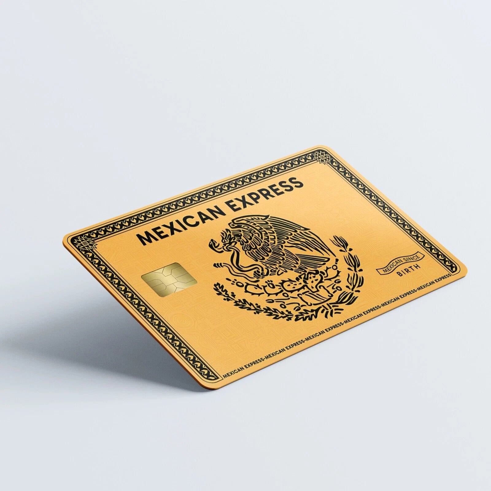 Mexican Express Credit Card Skin Sticker UV Vinyl Gold AMEX Pack of 2 Card Skins