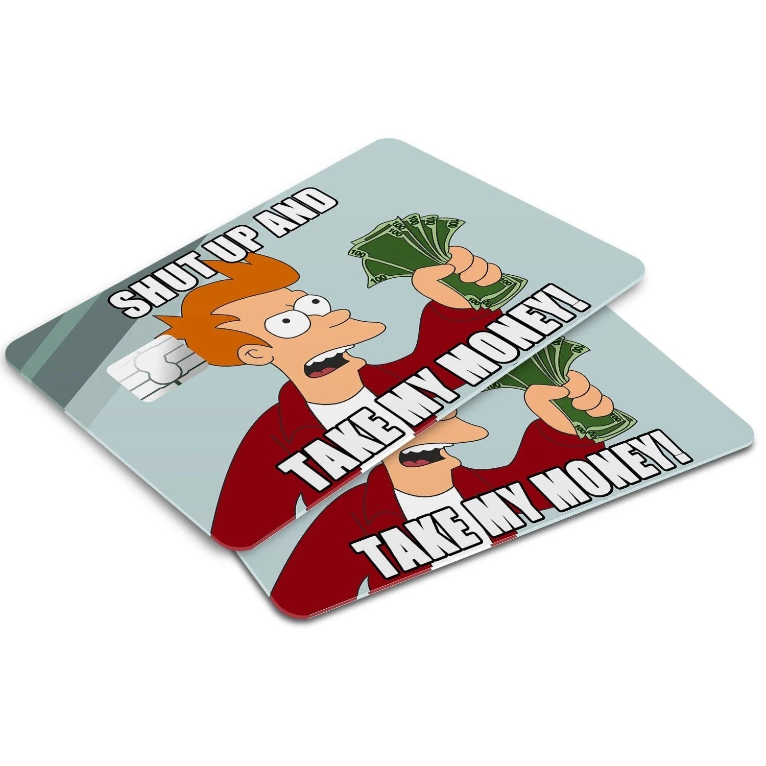 4-Pack Shut Up and Take My Money Meme Credit Card Skin Funny Vinyl Decal Sticker Any Custom Product