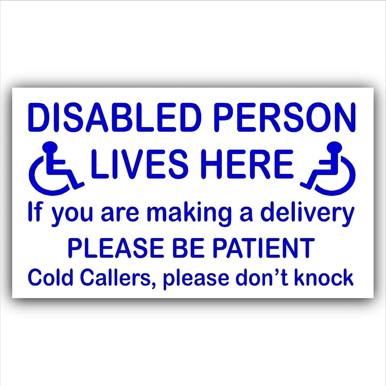 Disabled Person Lives Here Door Sign (Sticker) 6 Inch Any Custom Product