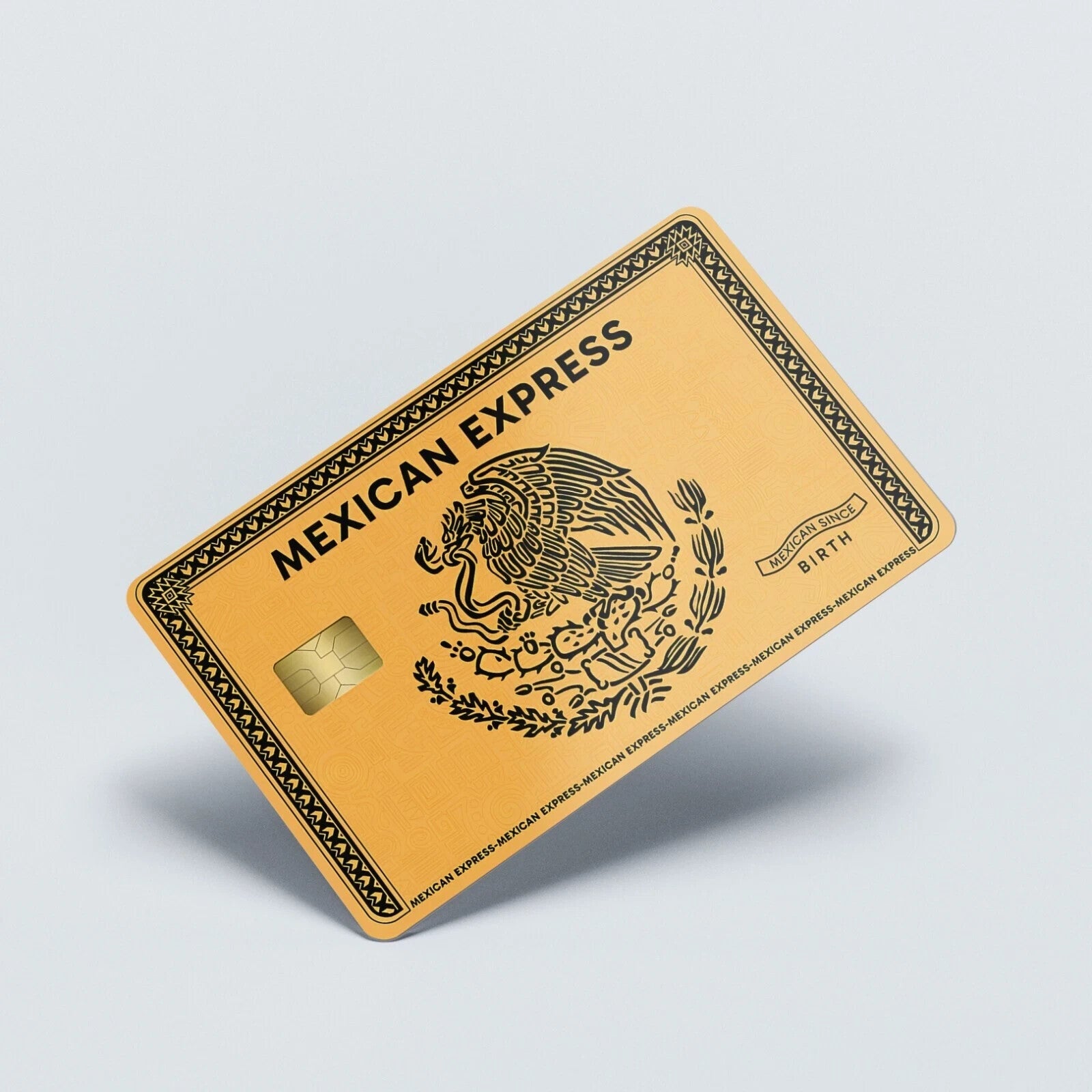 Mexican Express Credit Card Skin Sticker UV Vinyl Gold AMEX Pack of 2 Card Skins