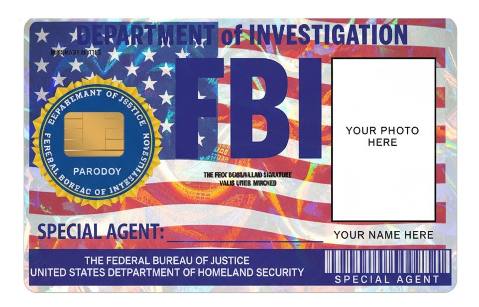 Custom FBI Agent ID Card Skin (2-Pack) | Personalized with Your Photo & Name Pro Unbranded