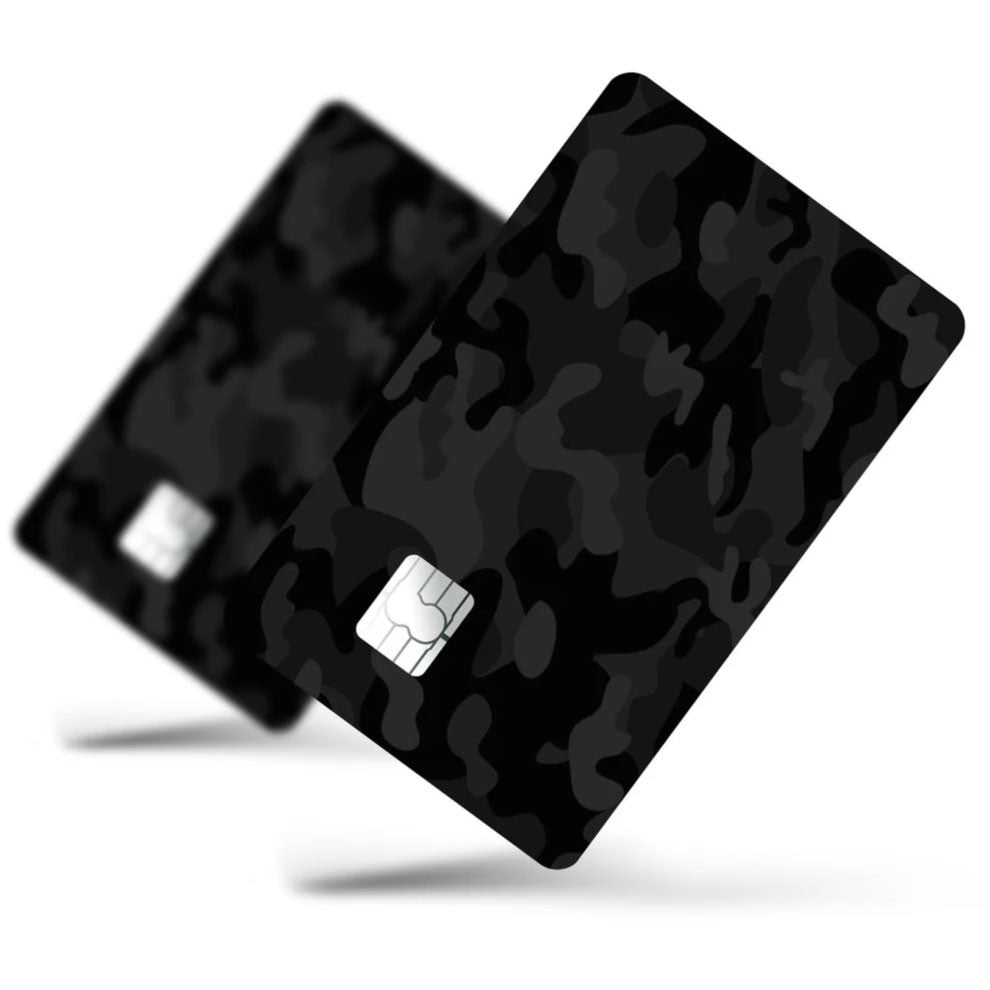 4 Pack Black Camo Credit Card Skin Set Military Tactical Urban Stealth Decals Unbranded/Generic