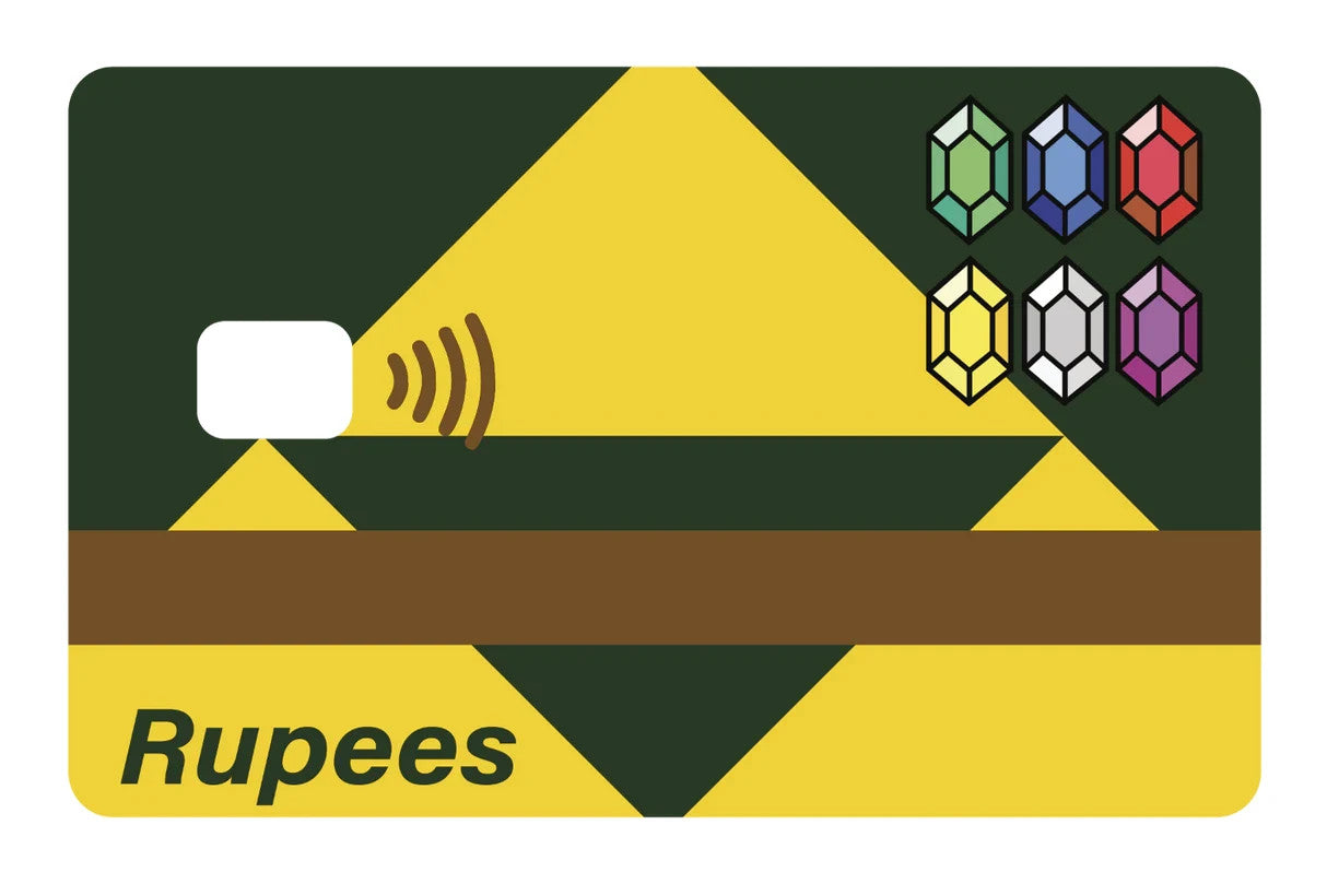 Rupees Card Skin 4 Pack Legend of Zelda Currency Gem Gamer Decal Sticker Any Custom Product