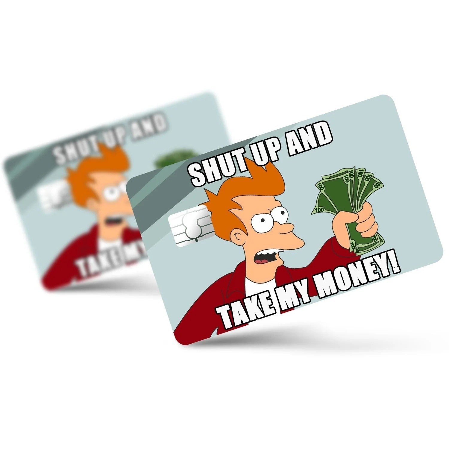 4-Pack Shut Up and Take My Money Meme Credit Card Skin Funny Vinyl Decal Sticker Any Custom Product
