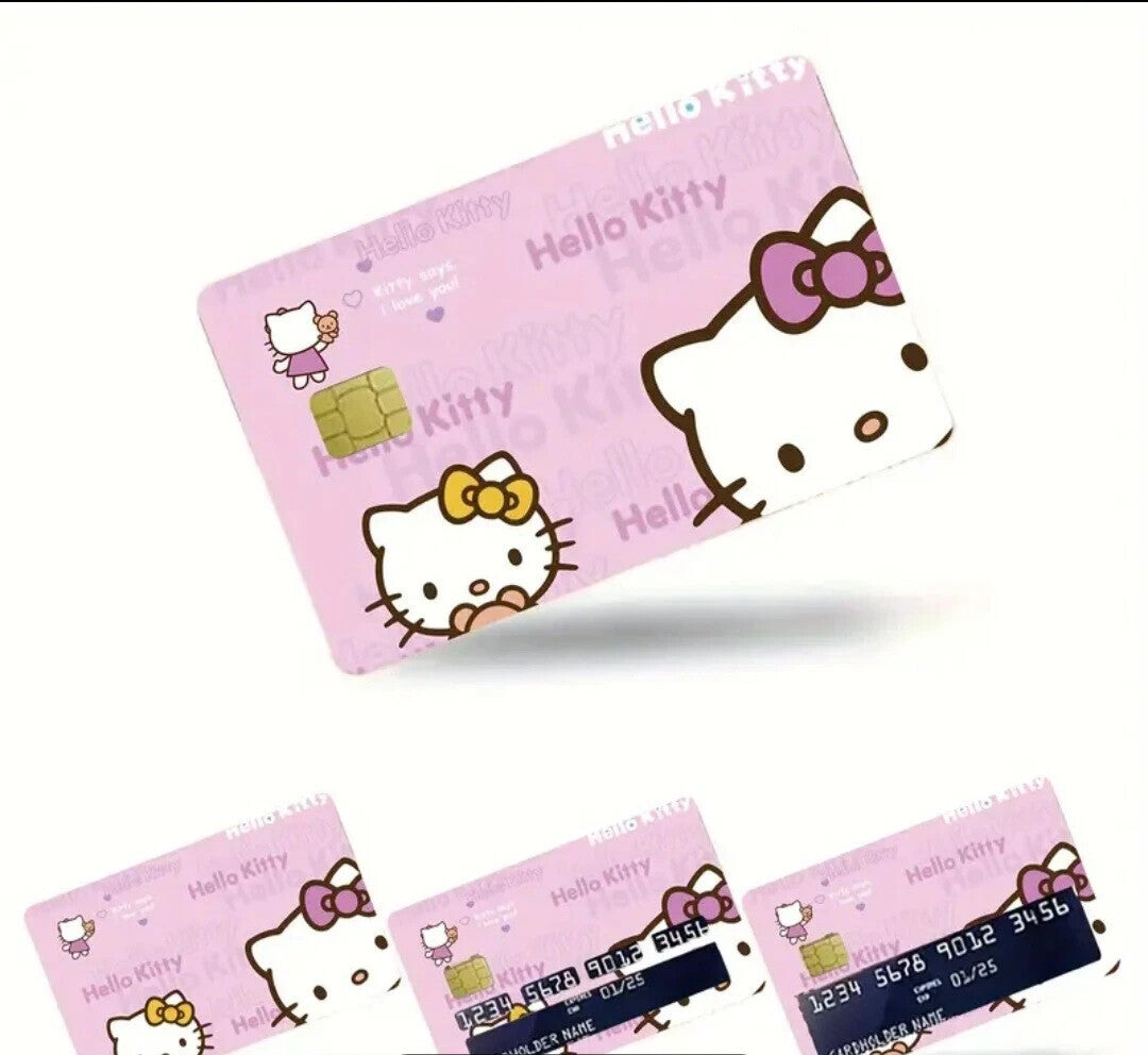 Cute Hello Kitty Credit Card Skin (4-Pack) | Pink Kawaii Sanrio Decal Sticker Unbranded