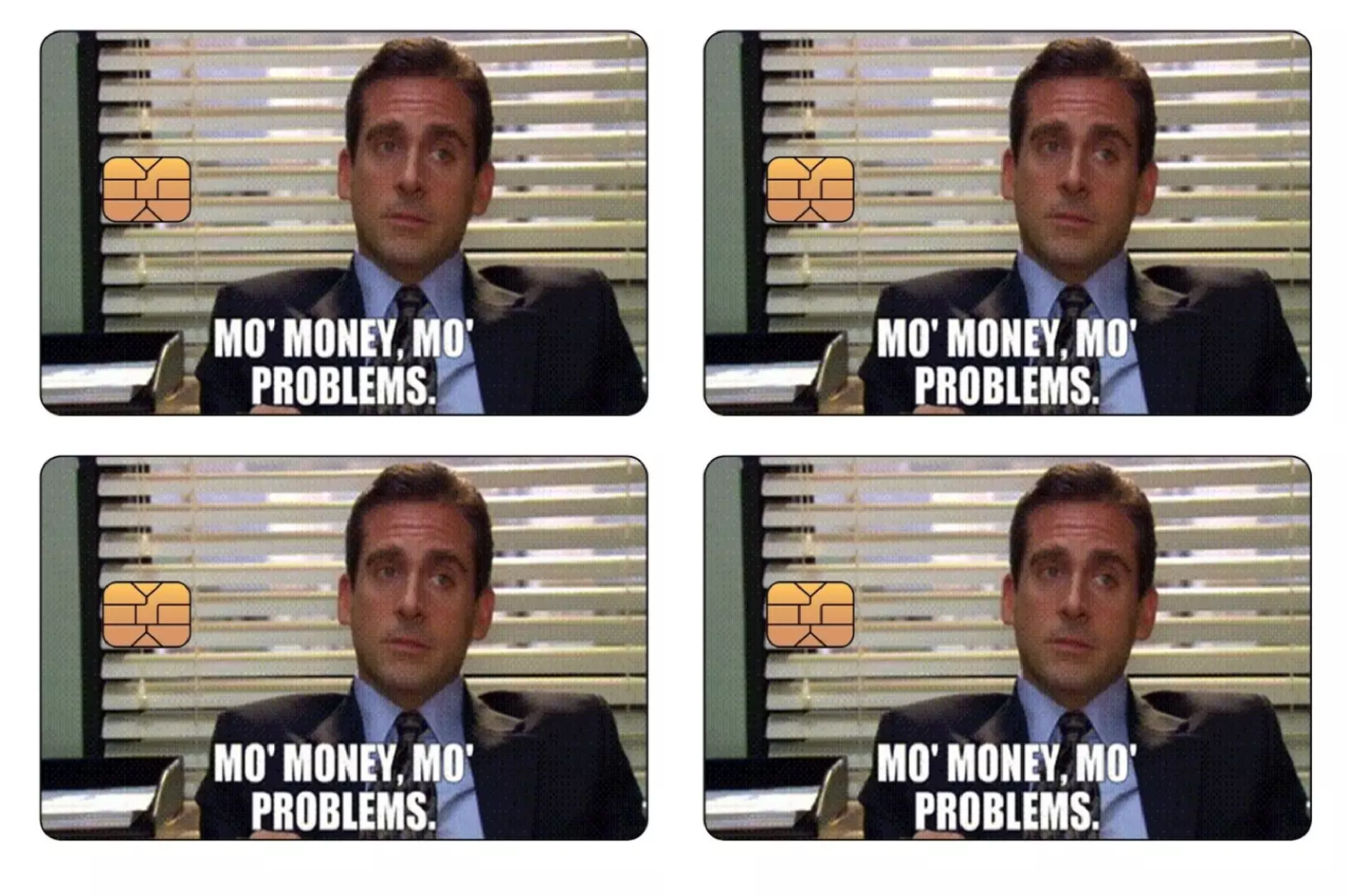 Michael Scott Meme Sticker (4-Pack) | The Office 'Mo' Money' Funny Card Skin slug thug