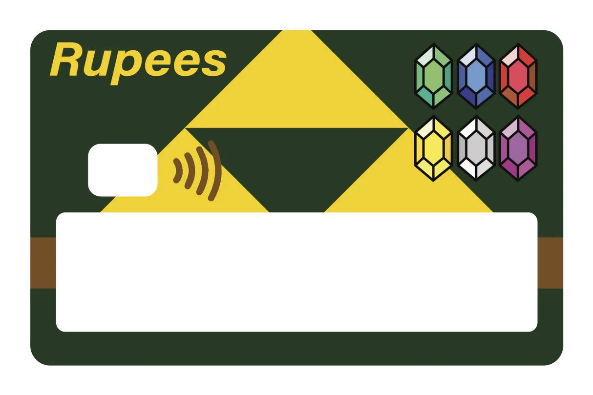 Rupees Card Skin 4 Pack Legend of Zelda Currency Gem Gamer Decal Sticker Any Custom Product