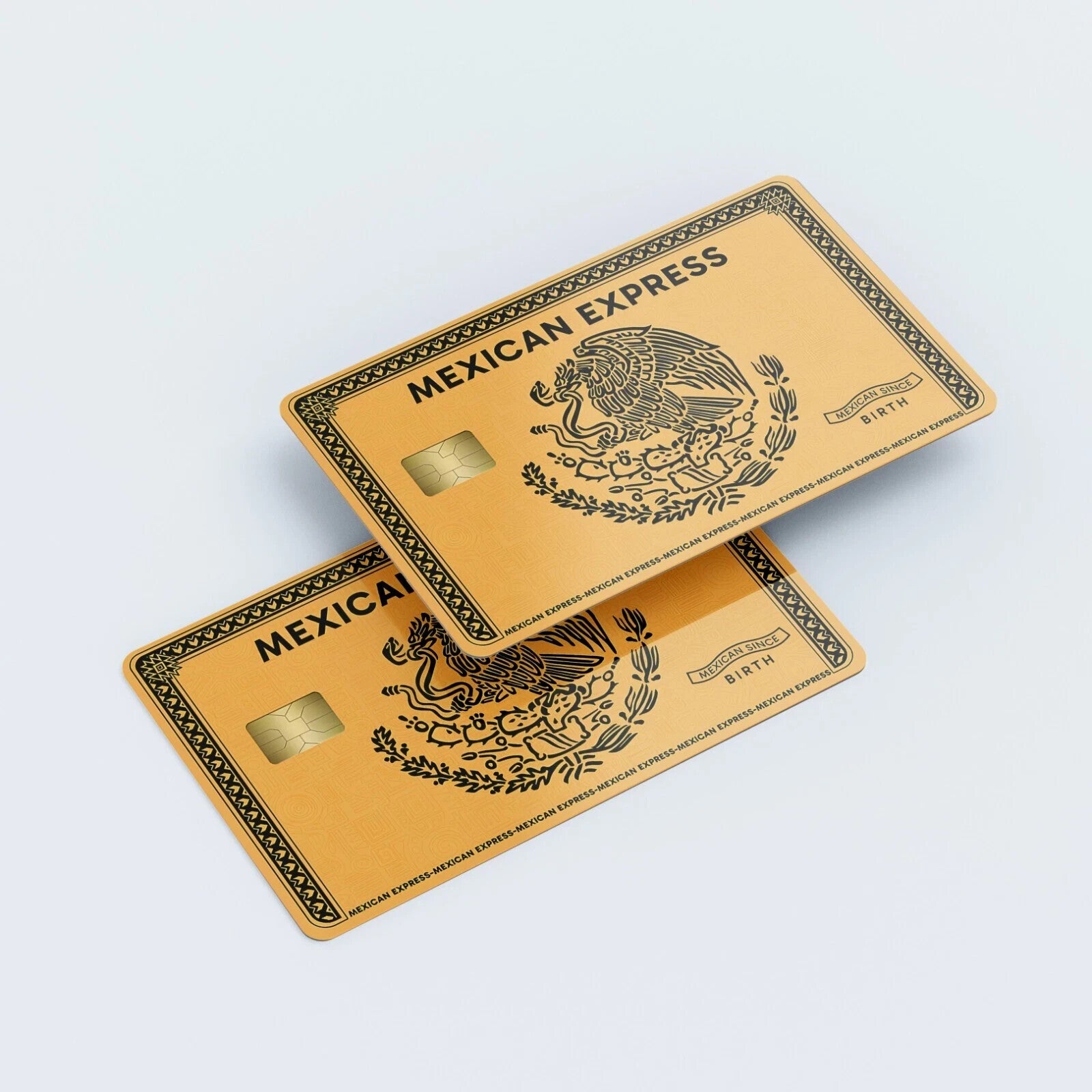 Mexican Express Credit Card Skin Sticker UV Vinyl Gold AMEX Pack of 2 Card Skins
