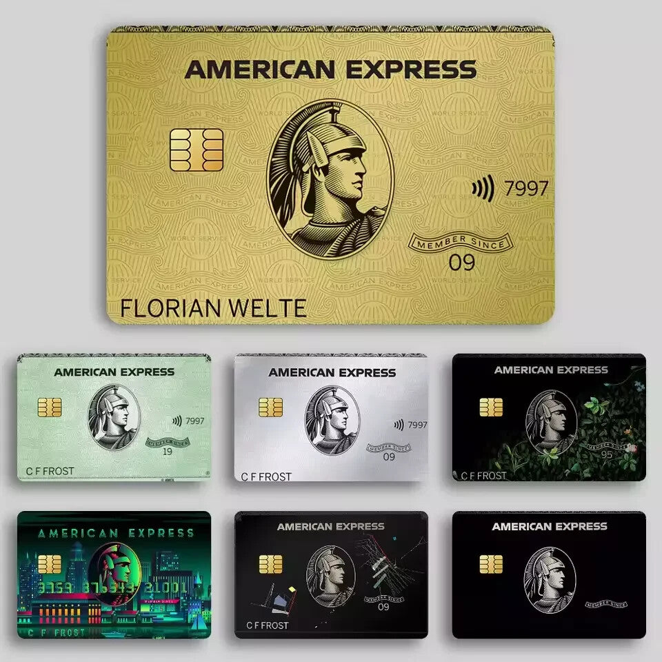 AE EXPRESS Credit Card Skin Decal Sticker 7-Pack Matte UV Vinyl AMEX Any Custom Product