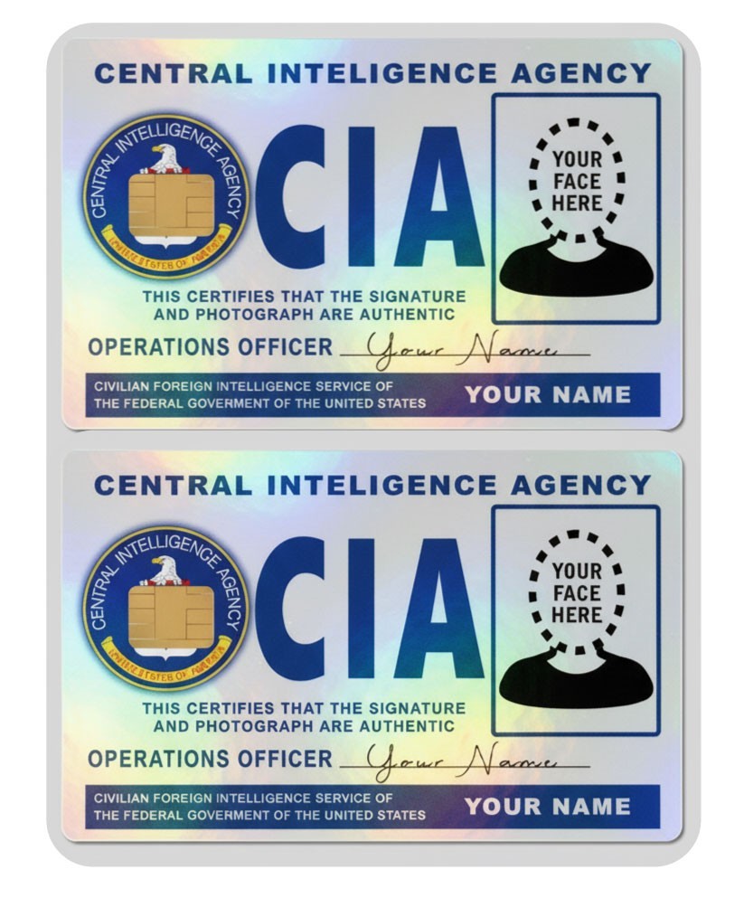 CIA Operations Officer Credit Card Skin 2-Pack Parody Holographic S-Chip Vinyl Unbranded