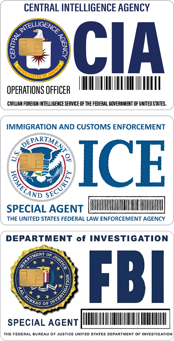 6-Pack ICE CIA FBI Credit Card Skin Sticker Bundle - Cardskin Gift Set Parody Unbranded/Generic