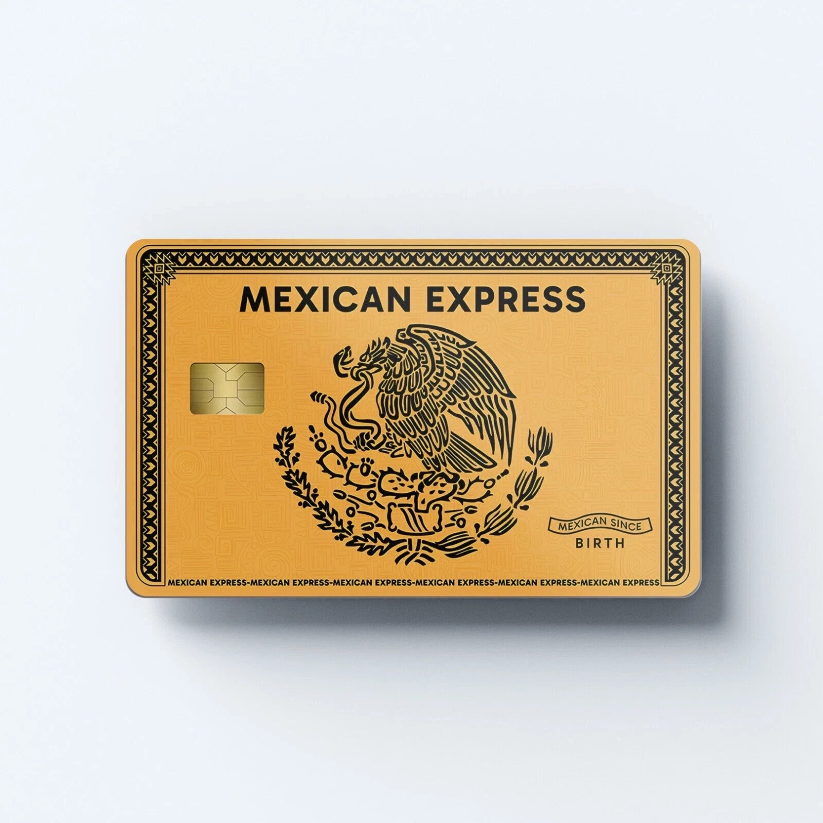 Mexican Express Credit Card Skin Sticker UV Vinyl Gold AMEX Pack of 2 Card Skins