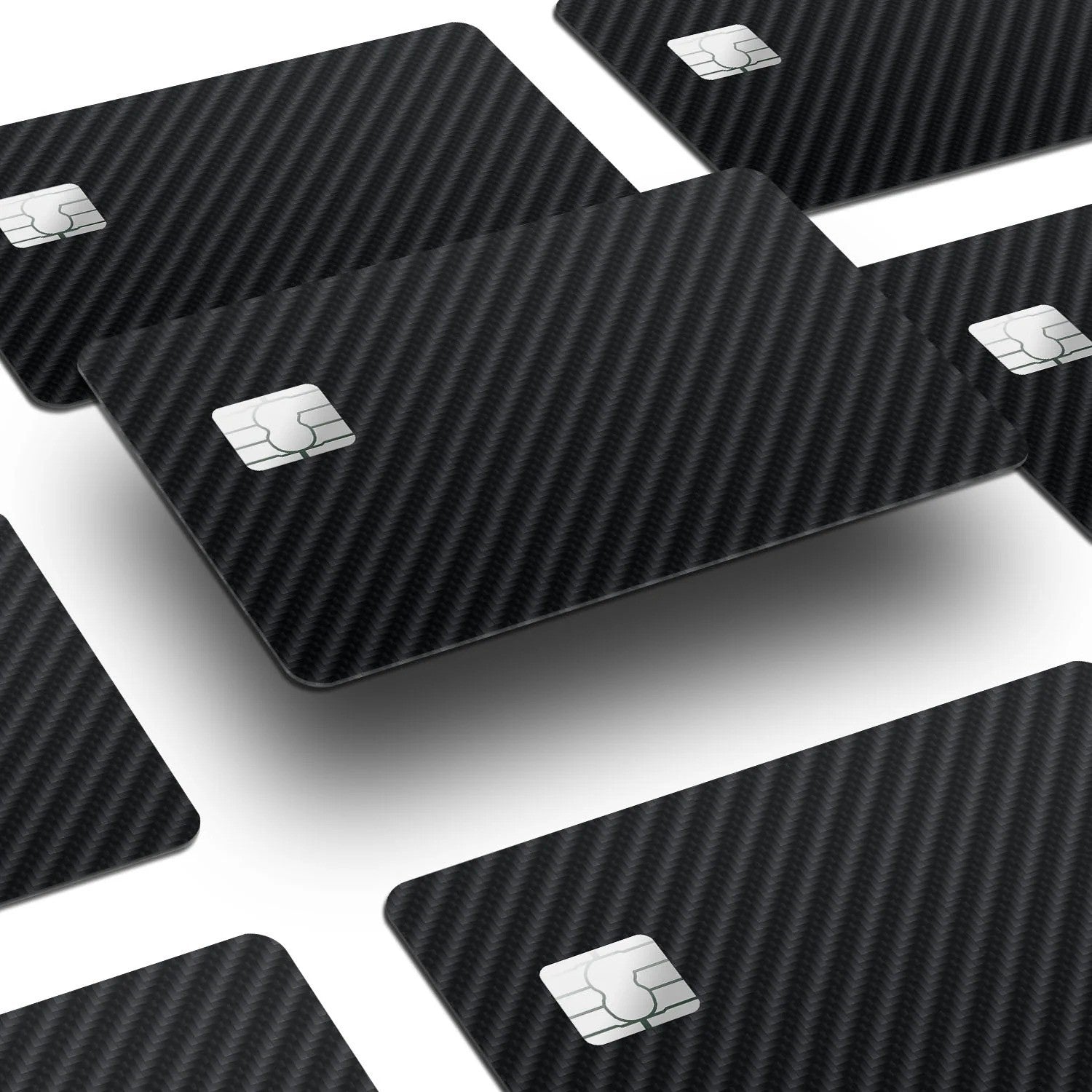 4-Pack Carbon Fiber Black Credit Card Skin Vinyl Decal Sticker Cover All Cuts Any Custom Product