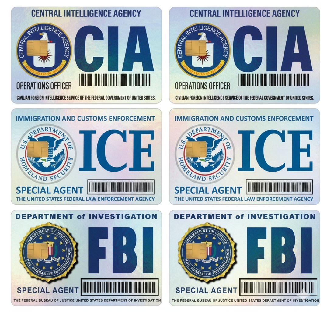 6-Pack Holographic ICE CIA FBI Card Skin Sticker Bundle Decal Gag Gift Parody Vi Unbranded/Generic