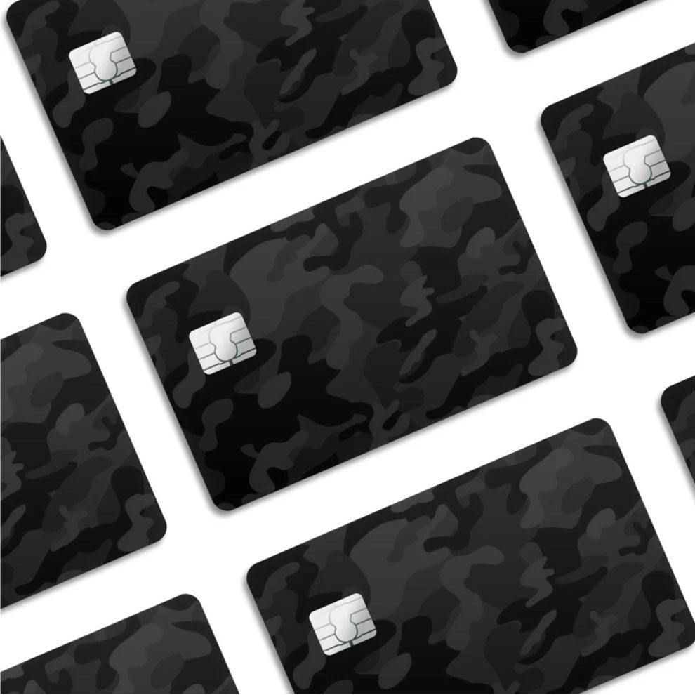 4 Pack Black Camo Credit Card Skin Set Military Tactical Urban Stealth Decals Unbranded/Generic